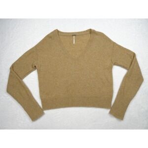 Free People Sweater Womens Size Medium Brown Pullover 100% Cashmere Long Sleeve